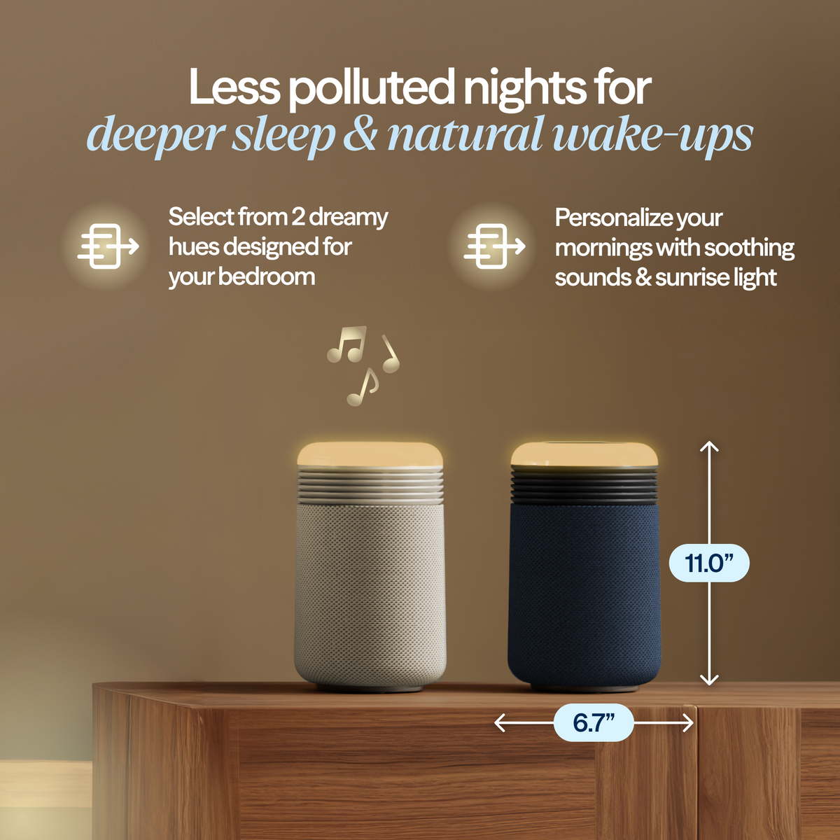 Blueair Mini Restful™ Air Purifier with Sunrise Clock – Blue