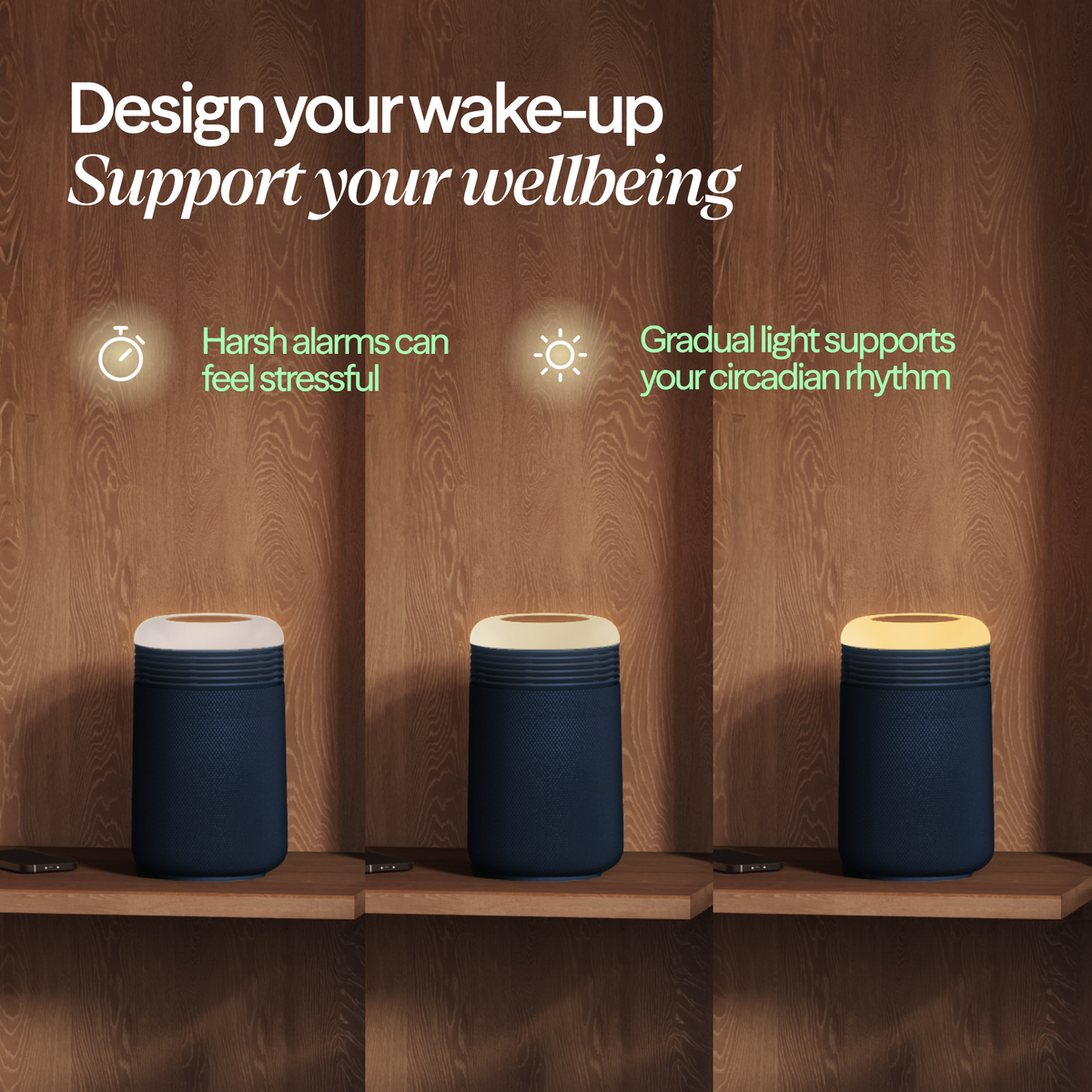 Blueair Mini Restful™ Air Purifier with Sunrise Clock – Blue
