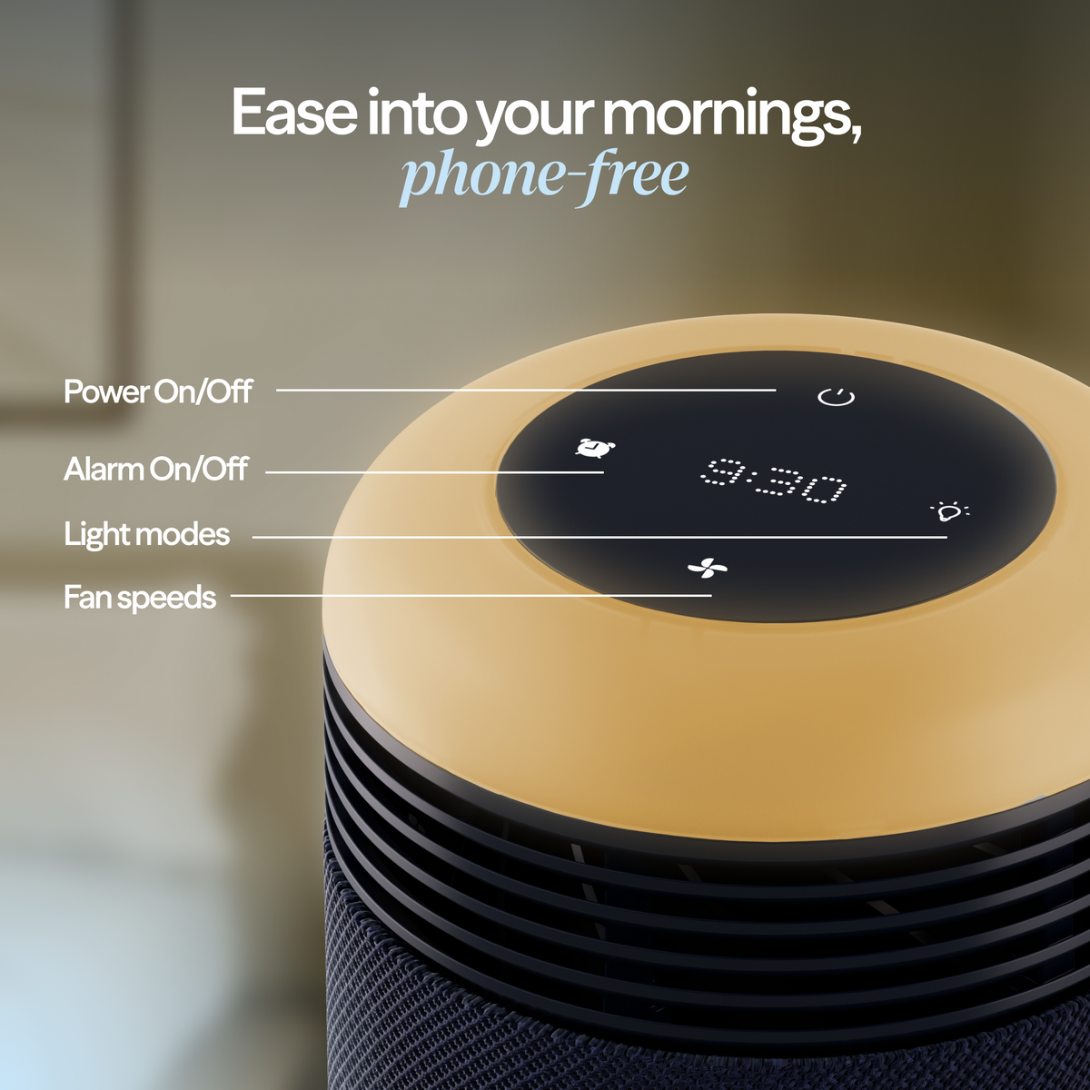 Blueair Mini Restful™ Air Purifier with Sunrise Clock – Blue