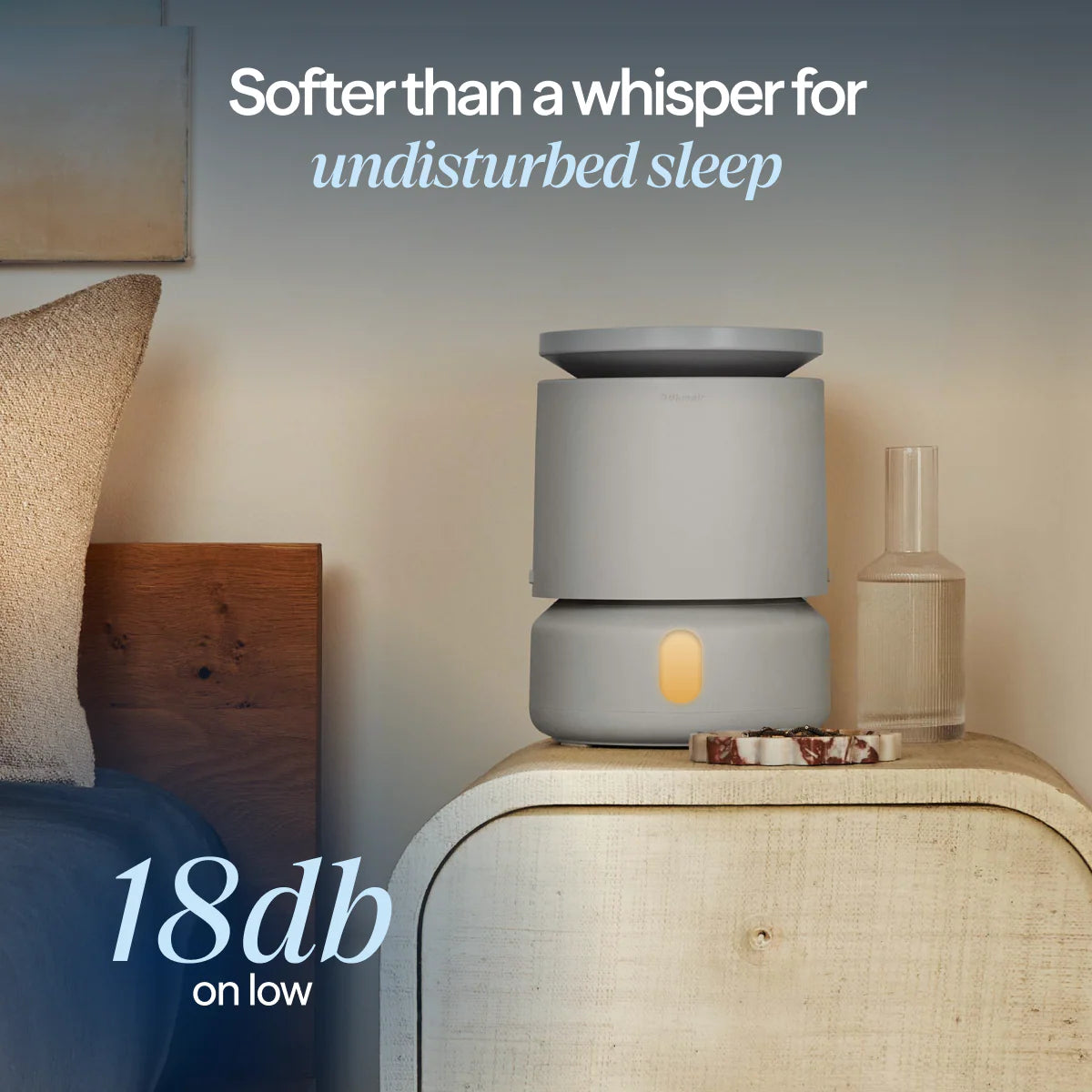 Blueair DreamWell™ Humidifier Small Grey - 48h InvisibleMist™, Aroma Stone, Mood Lighting