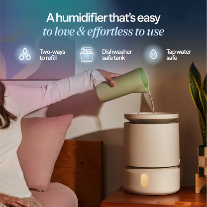 Blueair DreamWell™ Humidifier Small Grey - 48h InvisibleMist™, Aroma Stone, Mood Lighting