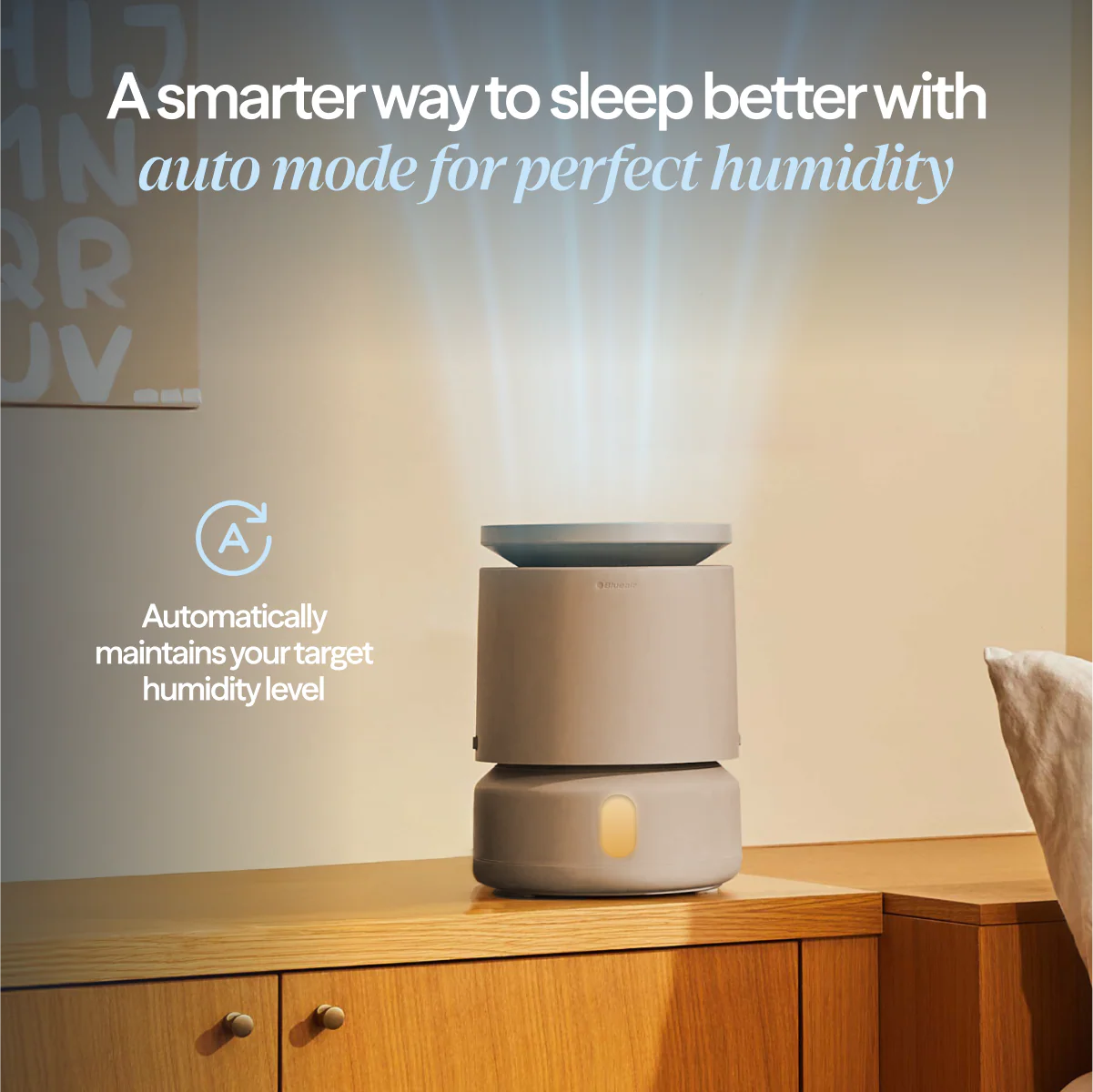 Blueair DreamWell™ Humidifier Small Grey - 48h InvisibleMist™, Aroma Stone, Mood Lighting